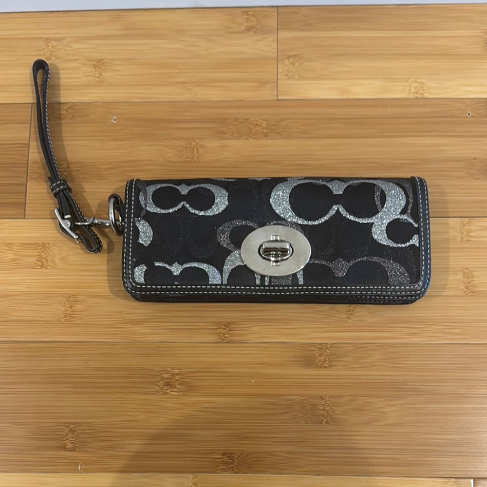 Black and Silver Wristlet Clutch